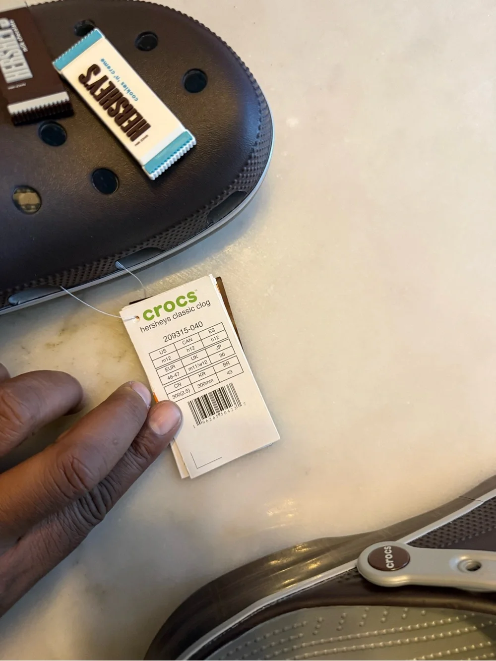 CROCS Men's Chocolate Brown & Light Gray Hershey's Clog Sandals